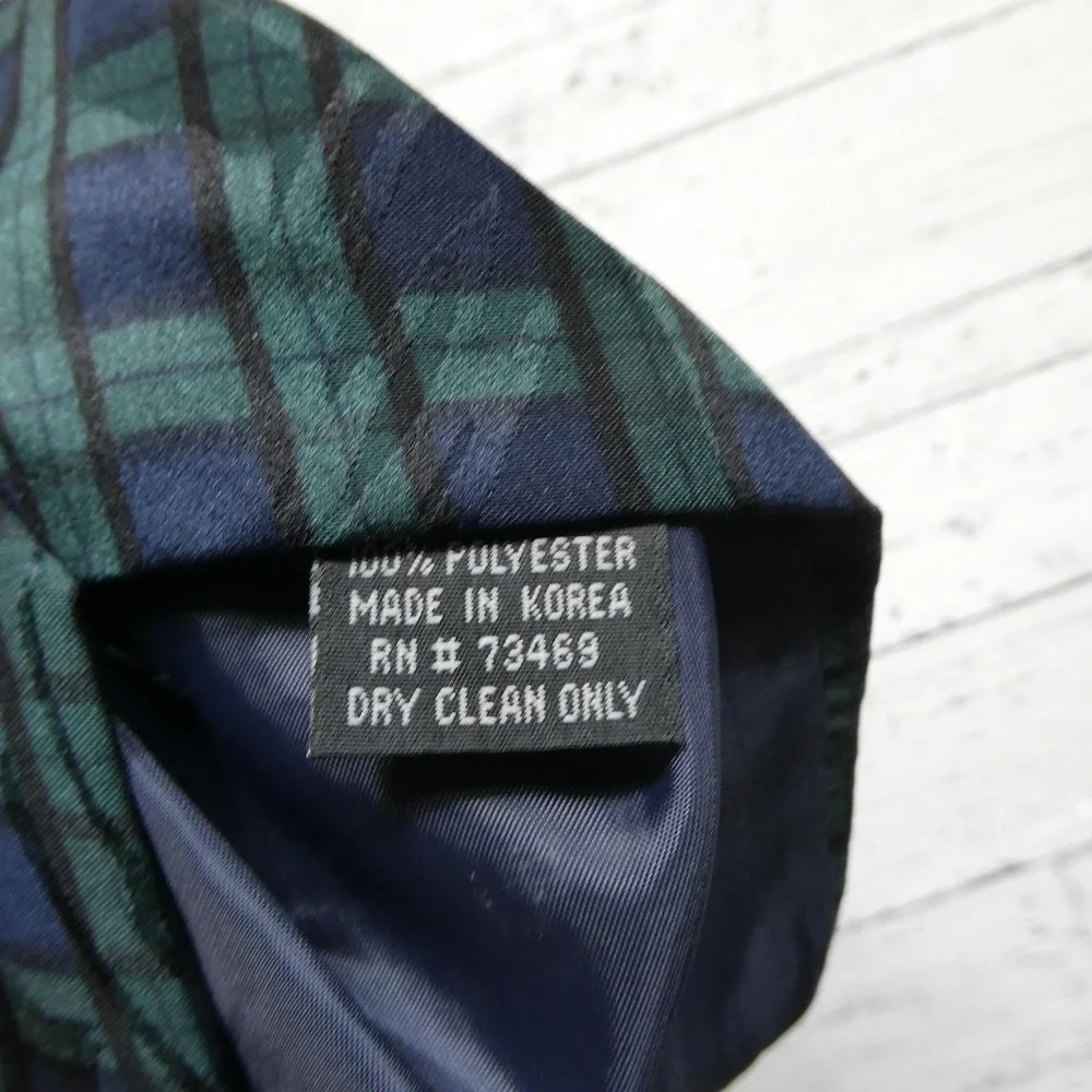 Vintage Looney Tunes Mania Tie Mens One Size Blue Tartan Novelty Cartoon 90s